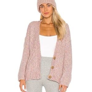 Free People Molly Cable Cardi Oversized Knit Cardigan XS‎